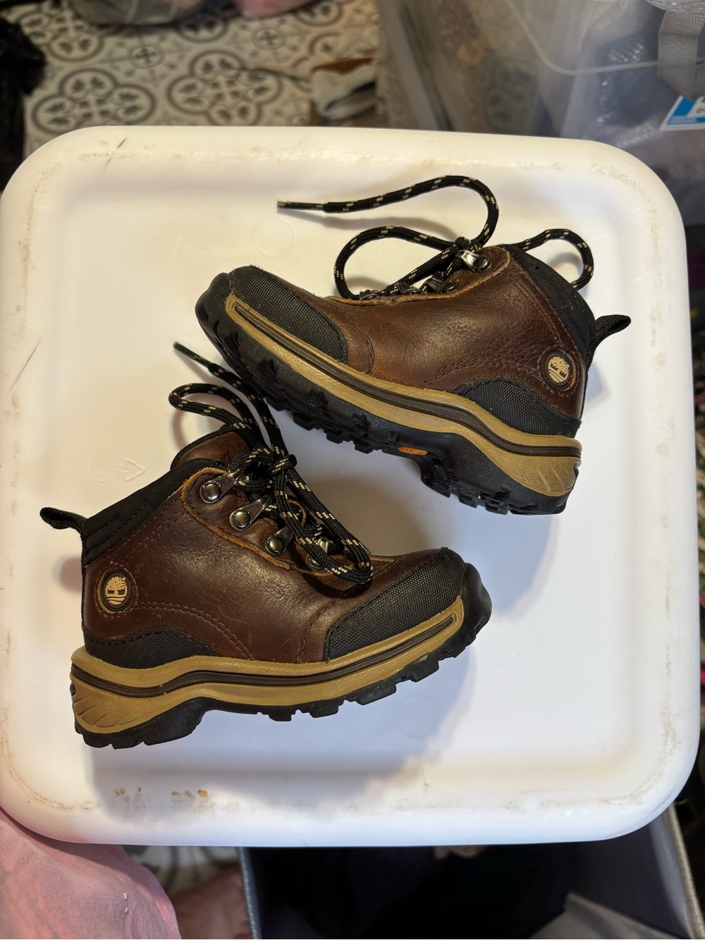 Timberland Boots Toddler 5 dark brown hiking boots